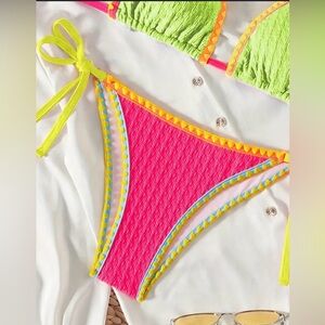 SHEIN Vibrant Pink and Lime Bikini Set